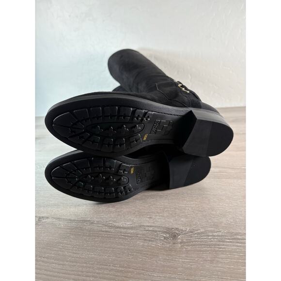 Vince Camuto Wide Calf Sheep Suede Tall Shaft Boots Pauletta Black Size‎ 6 - Picture 6 of 6